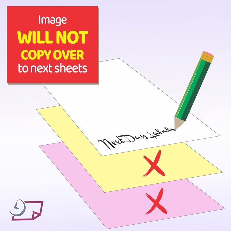 NextDayLabels ورق ملون عادي (غير خالي من الكربون) لطابعات الليزر والحقن (عبوة من 500 ورقة 3 أجزاء) - Image 2